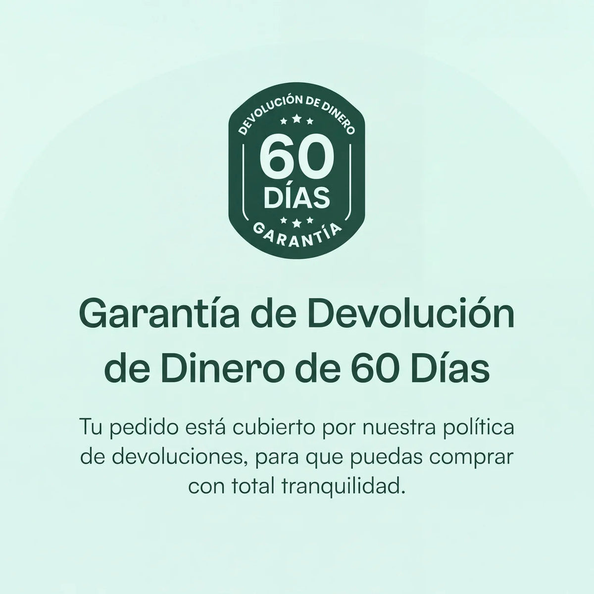 Garantía de devolución de dinero de 60 días